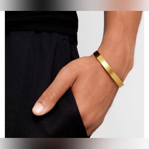 NEW ADORNIA Men's 14k Yellow Gold Plated Stainless Steel Bracelet 7mm Width